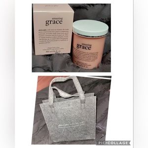 Philosophy Amazing Grace XL JUMBO 16 Oz Whipped Body Creme & Philosophy bag